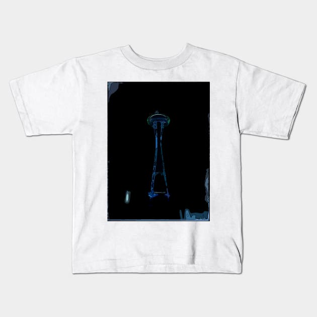 Seattle Space Needle Kids T-Shirt by WelshDesigns